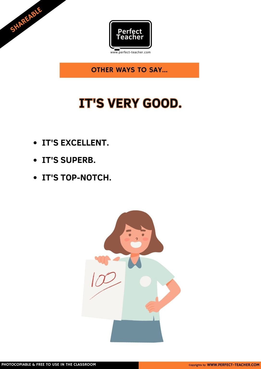 OTHER WAYS TO SAY: IT’S VERY GOOD