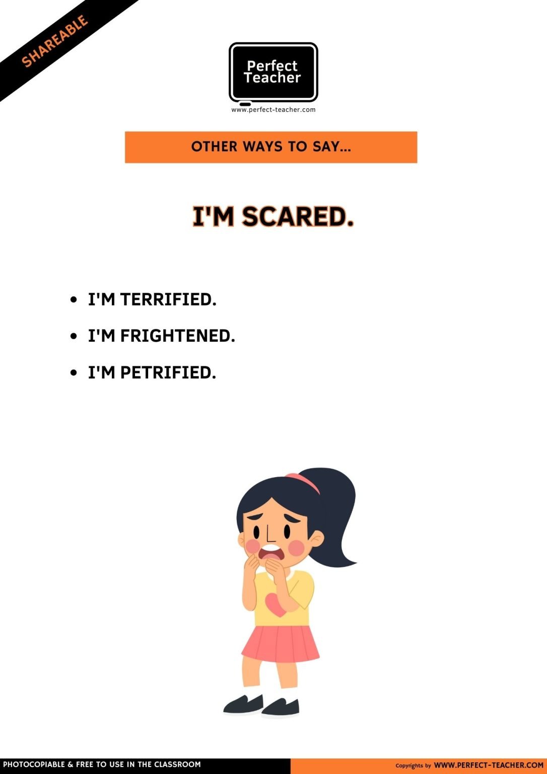OTHER WAYS TO SAY: I’M SCARED