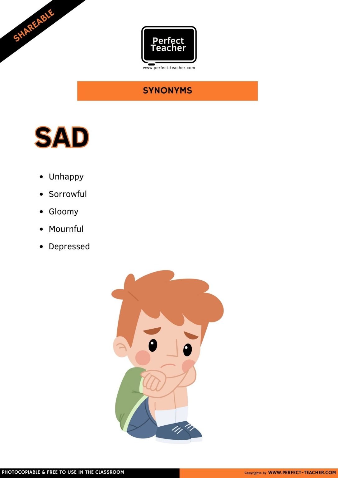 SYNONYMS: SAD