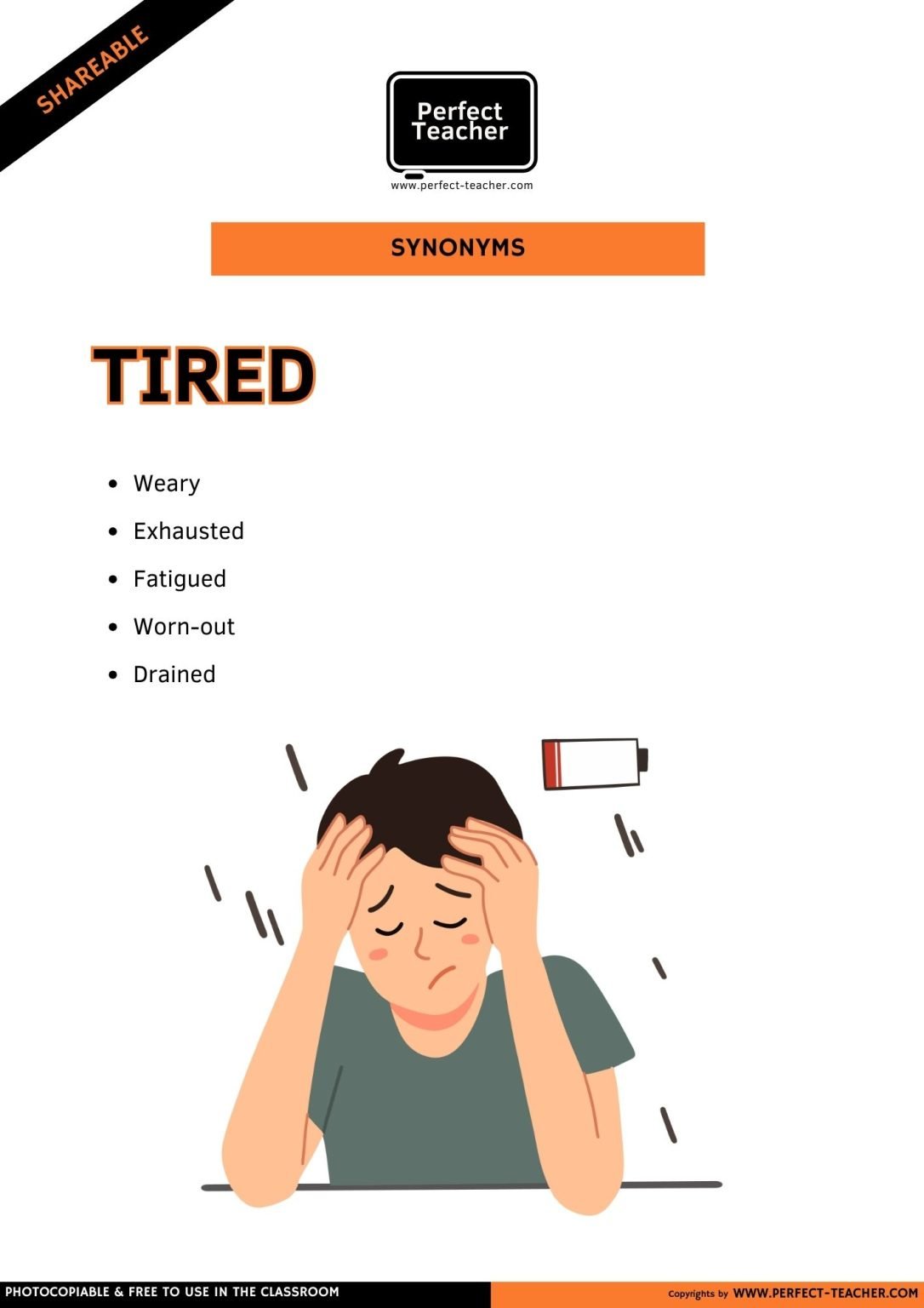 SYNONYMS: TIRED