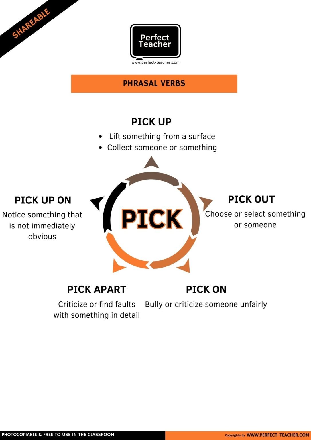 PHRASAL VERB: PICK